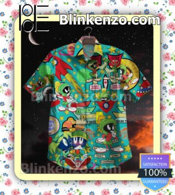 Marvin The Martian Turquoise Summer Shirts