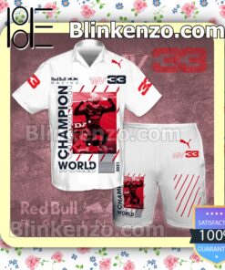 Max Verstappen MV33 Red Bull Racing Champion World White Summer Hawaiian Shirt