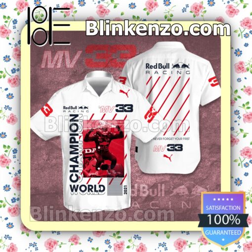 Max Verstappen MV33 Red Bull Racing Champion World White Summer Hawaiian Shirt a