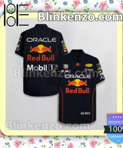 Max Verstappen Oracle Red Bull F1 Racing Mobil 1 Tag Heuer Tezos Black Summer Hawaiian Shirt, Mens Shorts