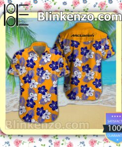 McLaren F1 Racing Flowery Orange Summer Hawaiian Shirt a