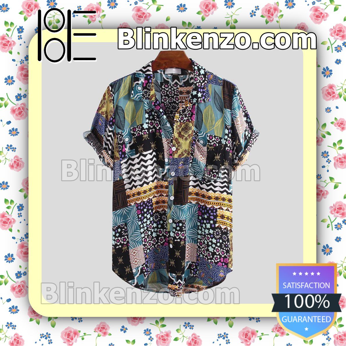 Mens Summer Ethnic Printed Colorful Summer Shirts