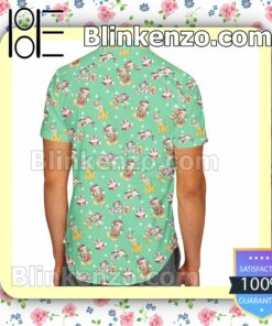 Merry Mickey Christmas Disney Cartoon Graphics Green Summer Hawaiian Shirt, Mens Shorts a