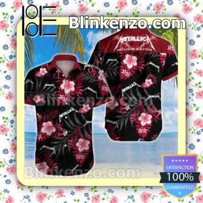 Metallica No Lives Matter Tropical Flower Black Summer Shirts