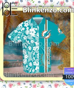 Miami Dolphins Flowery Turquoise Summer Hawaiian Shirt