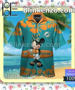 Miami Dolphins & Minnie Mouse Mens Shirt, Swim Trunk