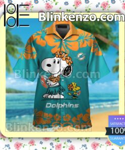 Miami Dolphins & Snoopy Mens Shirt, Swim Trunk