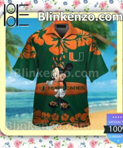 Miami Hurricanes & Minnie Mouse Mens Shirt, Swim Trunk