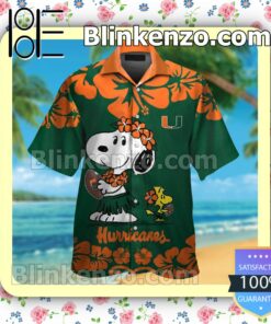 Miami Hurricanes & Snoopy Mens Shirt, Swim Trunk