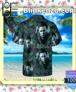 Michael Myers Horror Tropical Forest Summer Hawaiian Shirt, Mens Shorts a