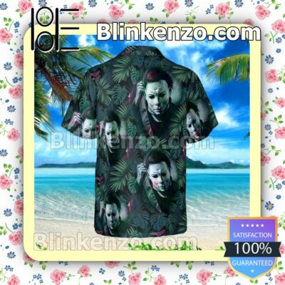 Michael Myers Horror Tropical Forest Summer Hawaiian Shirt, Mens Shorts a