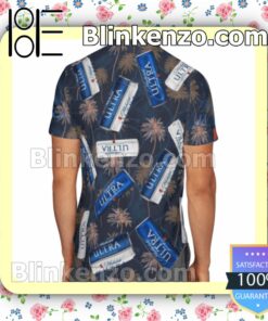 Michelob Ultra Palm Tree Summer Hawaiian Shirt, Mens Shorts a