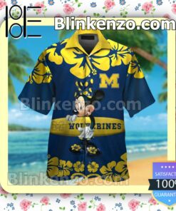 Michigan Wolverines & Minnie Mouse Mens Shirt, Swim Trunk