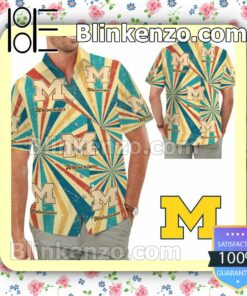 Michigan Wolverines Retro Vintage Style Mens Shirt, Swim Trunk