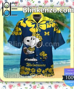 Michigan Wolverines & Snoopy Mens Shirt, Swim Trunk