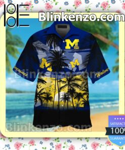 Michigan Wolverines Tropical Mens Shirt, Swim Trunk