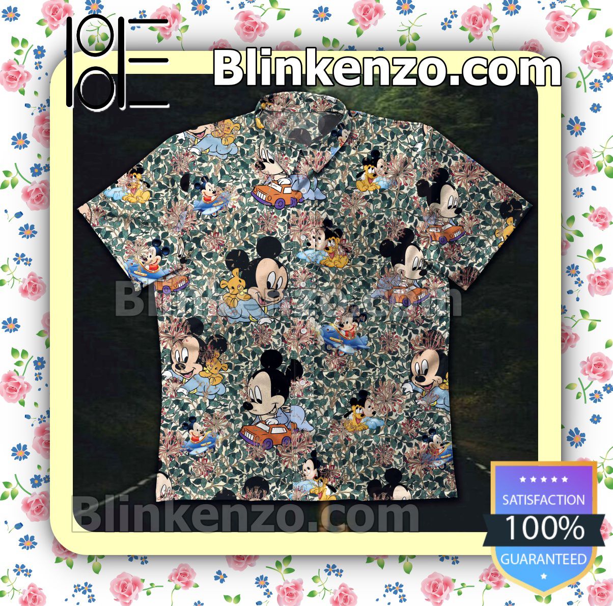 Mickey And Friends Flower Leaf Summer Shirts