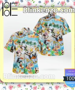 Mickey And Friends Go To Beach Hawaiian Shirts, Swim Trunks