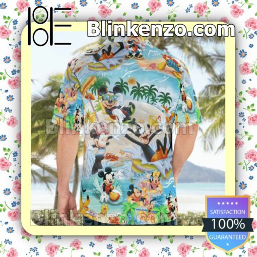 Mickey And Friends Go To Beach Hawaiian Shirts, Swim Trunks a