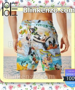 Mickey And Friends Go To Beach Hawaiian Shirts, Swim Trunks y