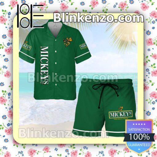 Mickey Beer Combo s Green Summer Hawaiian Shirt