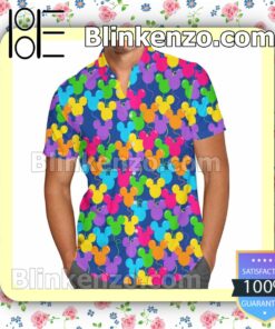 Mickey Ears Colorful Balloons Disney Summer Hawaiian Shirt, Mens Shorts