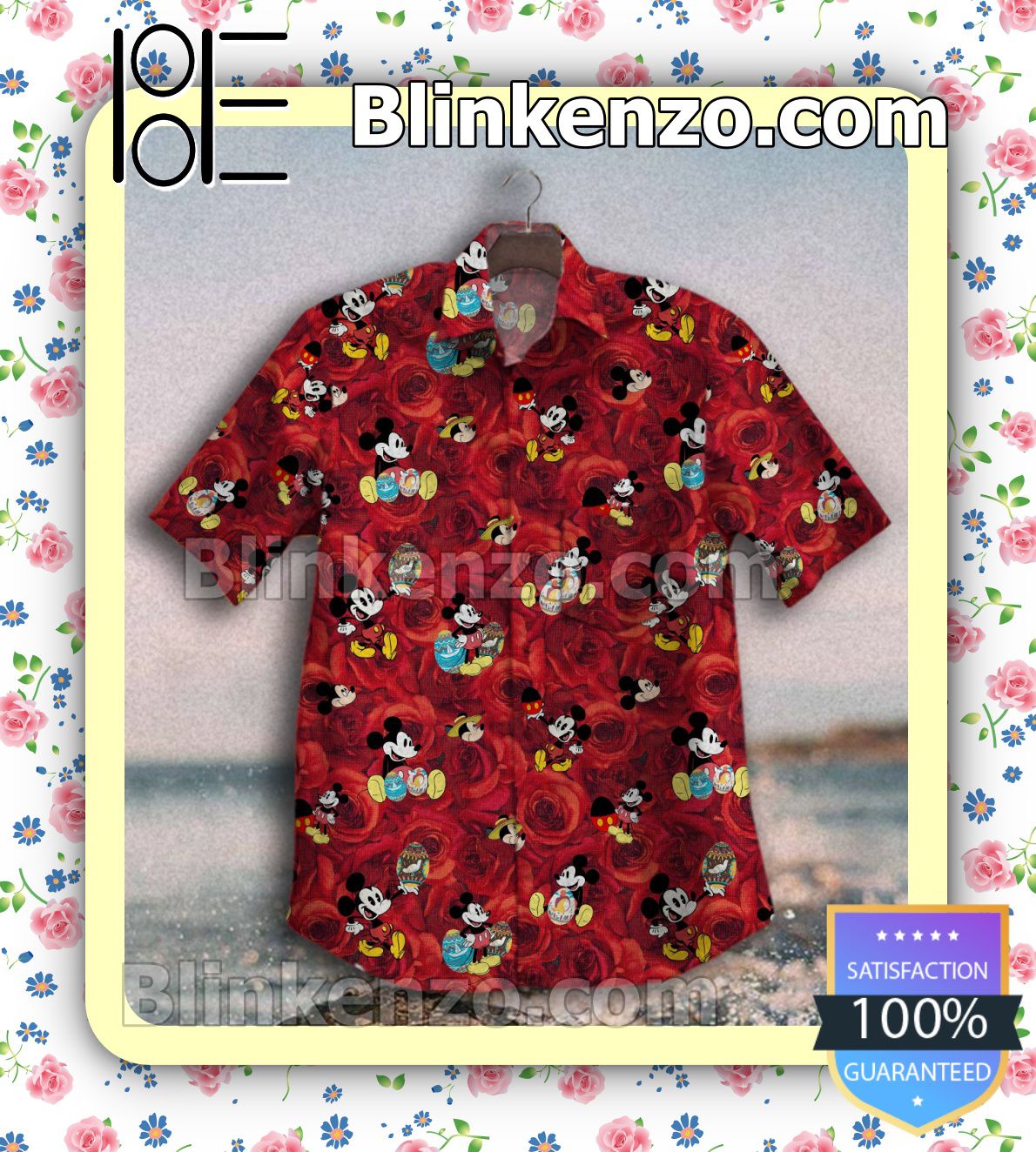 Mickey Easter Eggs Red Roses Summer Shirts
