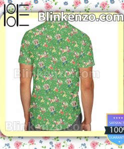 Mickey & Friends Christmas Celebration Disney Cartoon Graphics Inspired Green Summer Hawaiian Shirt, Mens Shorts a