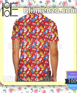 Mickey & Friends Christmas Stockings Pattern Disney Cartoon Graphics Red Summer Hawaiian Shirt, Mens Shorts a