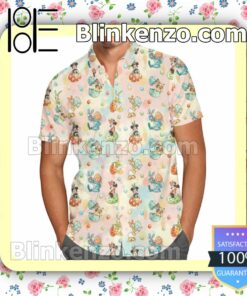 Mickey & Friends Easter Celebration Disney Cartoon Graphics Summer Hawaiian Shirt, Mens Shorts