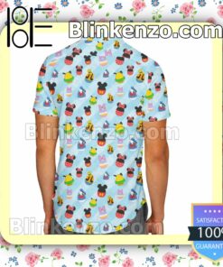 Mickey & Friends Easter Eggs Pattern Disney Cartoon Graphics Summer Hawaiian Shirt, Mens Shorts a