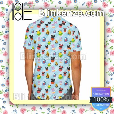 Mickey & Friends Easter Eggs Pattern Disney Cartoon Graphics Summer Hawaiian Shirt, Mens Shorts a