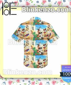 Mickey & Friends In Hawaii Disney Cartoon Graphics Summer Hawaiian Shirt, Mens Shorts a
