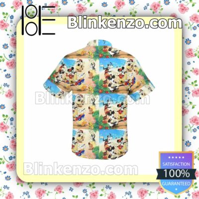 Mickey & Friends In Hawaii Disney Cartoon Graphics Summer Hawaiian Shirt, Mens Shorts a
