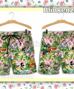 Mickey Minnie Donald Daisy Goofy Pluto Disney Summer Hawaiian Shirt, Mens Shorts