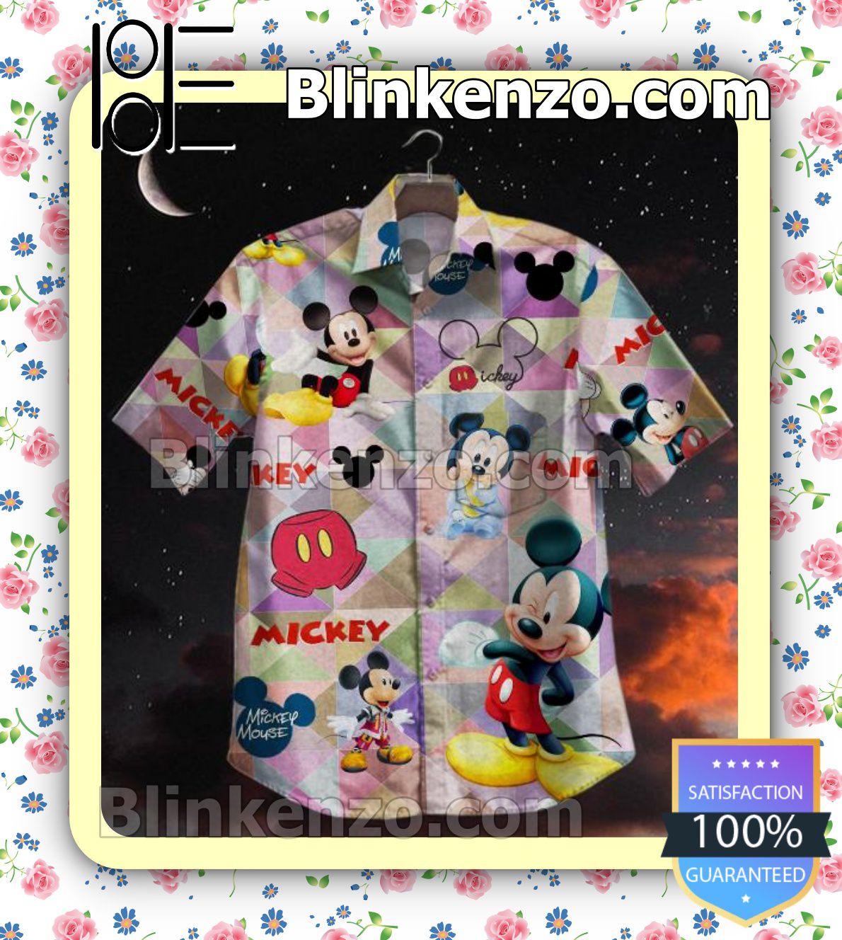 Mickey Mouse Color Triangle Background Summer Shirts