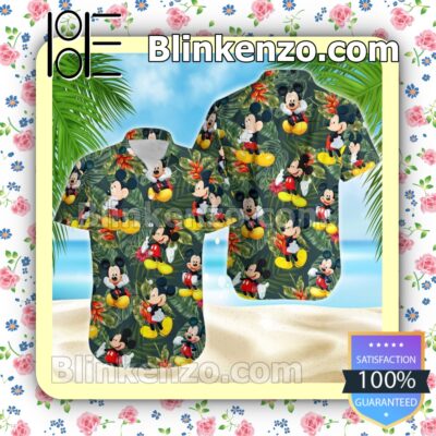 Mickey Mouse Disney Hibicus Tropical Forest Summer Hawaiian Shirt