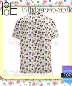 Mickey Mouse Emoji White Summer Hawaiian Shirt, Mens Shorts a