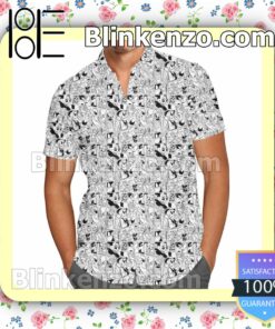 Mickey Mouse & Friends Comic Disney Cartoon Graphics Inspired Summer Hawaiian Shirt, Mens Shorts
