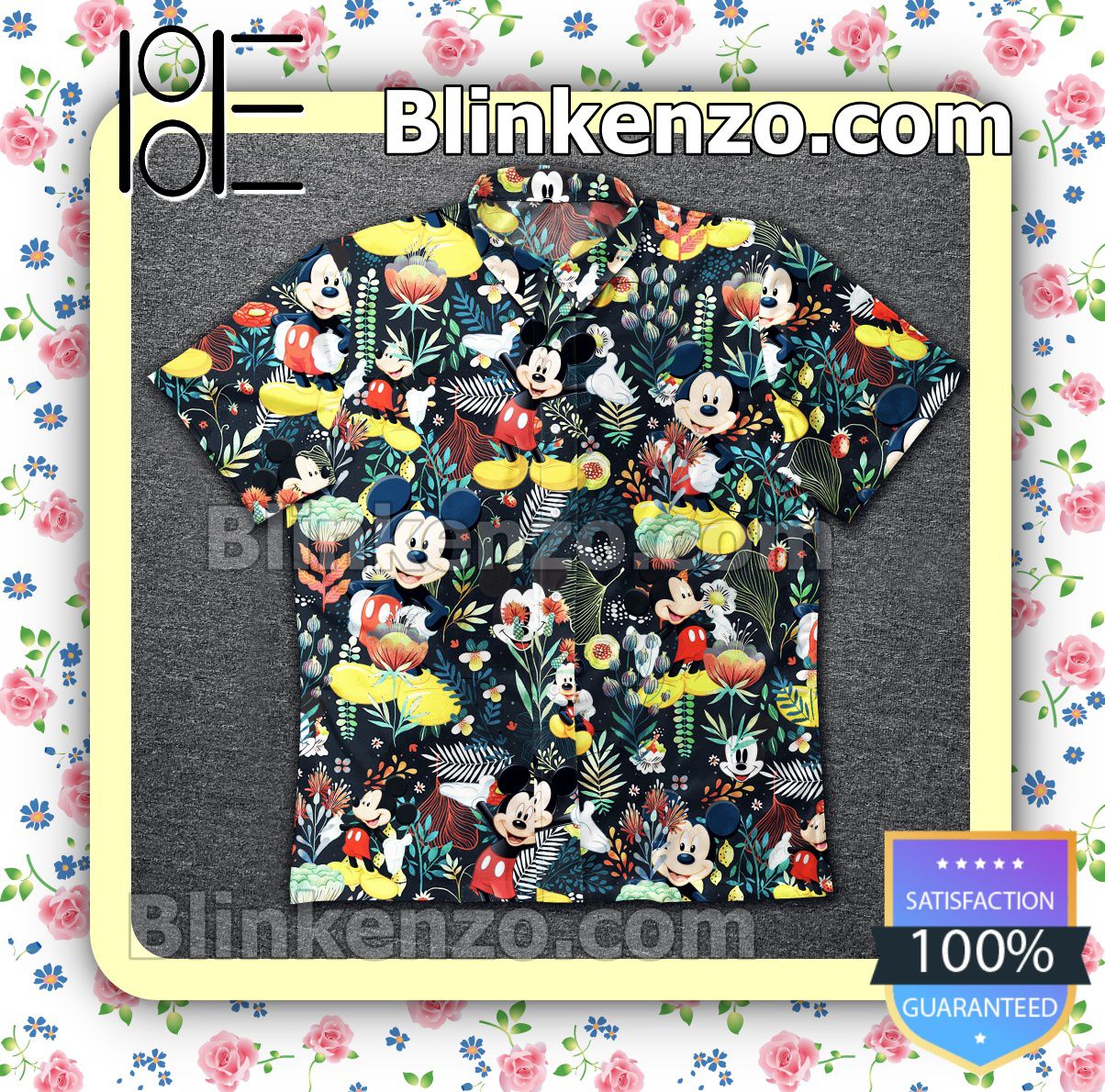 Mickey Mouse In The Flower Garden Summer Shirts