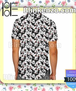 Mickey Mouse Pattern Disney Cartoon Graphics Summer Hawaiian Shirt, Mens Shorts a