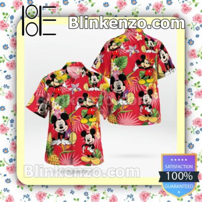 Mickey Mouse Pineapple Tropical Red Summer Shirts
