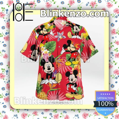 Mickey Mouse Pineapple Tropical Red Summer Shirts b