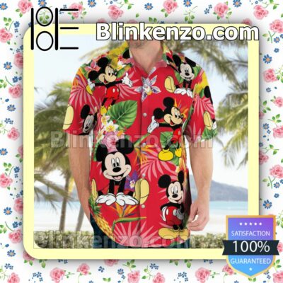 Mickey Mouse Pineapple Tropical Red Summer Shirts c