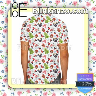Mickey Mouse Sweet Christmas Disney Cartoon Graphics Inspired Summer Hawaiian Shirt, Mens Shorts a
