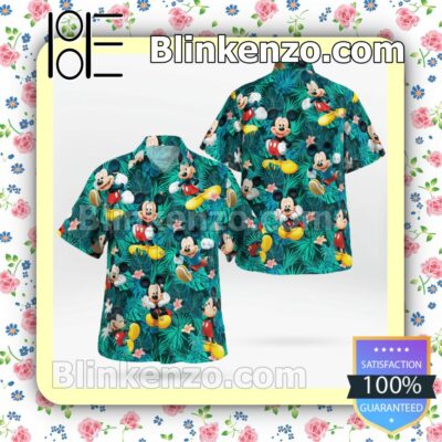 Mickey Mouse Tropical Leaf Summer Shirts