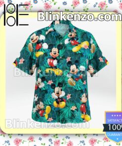 Mickey Mouse Tropical Leaf Summer Shirts b