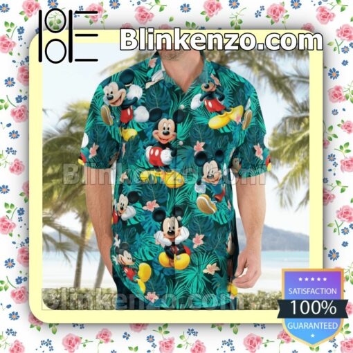 Mickey Mouse Tropical Leaf Summer Shirts c