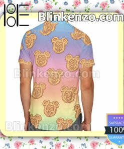 Mickey Mouse Waffles Disney Cartoon Graphics Ombre  Summer Hawaiian Shirt, Mens Shorts a