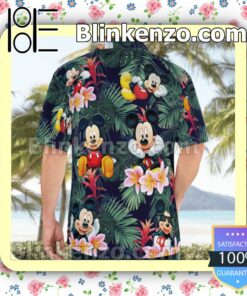 Mickey Plumeria Tropical Leaves Hawaiian Shirts, Swim Trunks a
